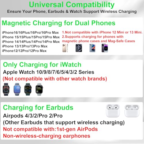 Dual Phone Foldable Wireless Charging Station for Apple, Couple&Family Use - color: Orange