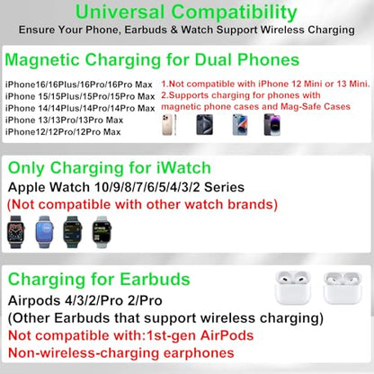 Dual Phone Foldable Wireless Charging Station for Apple, Couple&Family Use - color: Orange