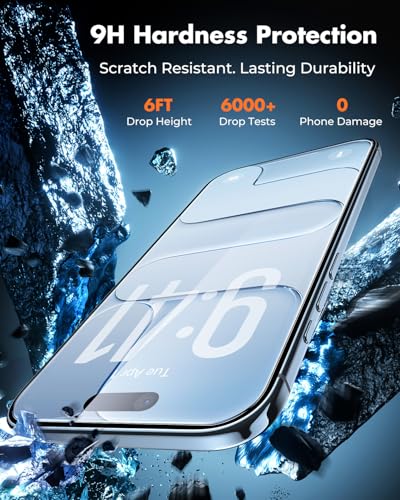 UNBREAKcable 4-Pack iPhone Air Screen Protector, 9H Hardness | 9H tempered glass | 99.99% HD clarity | Double Shatterproof|alignment frame easy install | case-friendly - size: iPhone Air