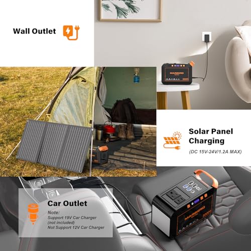 MARBERO 111Wh Solar Generator with Panels Included Solar Panel Kit 30W - color: Red Black