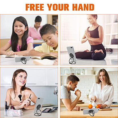 cobee Cell Phone Ring Holder Finger Kickstand, 360° Rotation Back Grip - color: Black Marbling