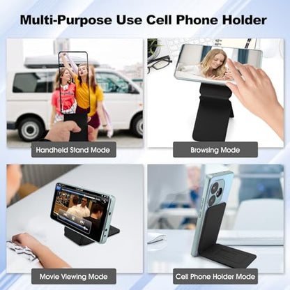 Magnetic Tripod Phone Stand, Slim Foldable Phone Holder for Iphone(Black) - color: Black