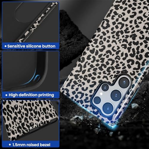 Case Compatible with Samsung Galaxy S23 Ultra, Hybrid 2-Layer Hard Shell Protection Case, Shockproof Protective Tough Phone Cover, Animal Leopard Print - color: Animal Leopard Print, size: Samsung Galaxy S23 Ultra
