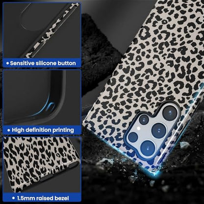 Case Compatible with Samsung Galaxy S24 Ultra, Hybrid 2-Layer Hard Shell Protection Case, Shockproof Protective Tough Phone Cover, Animal Leopard Print - color: Animal Leopard Print, size: Samsung Galaxy S24 Ultra