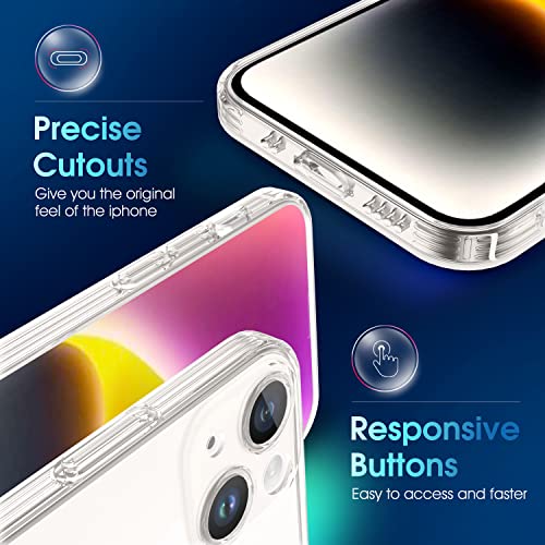 Supdeal Crystal Clear Case for iPhone 14 Plus, [Not Yellowing] [Camera Protection] [Military Grade Drop Tested] Transparent Shockproof Protective Soft Silicone Slim Cover, 6.7 inch, Transparent - color: Transparent, size: iPhone 14 Plus