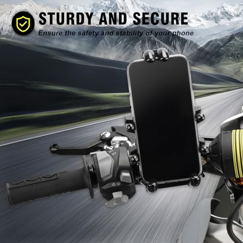 nibbi Motorcycle Phone Mount with Vibration Dampener Ajustable Cell Phone Holder Handlebar for Bike Bicycle Scooter ATV Fit 4.7''-7.1'' Cell Phone - style: U-Bracket Mount