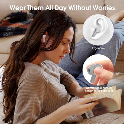 Wireless Earbuds, Bluetooth 5.4 Headphones HiFi Stereo, Bluetooth Earbuds - color: Grey