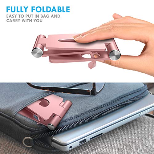 Aduro U-Rise XL Adjustable Aluminum Tablet Stand iPad Holder Foldable Phone Stand Compatible with iPhone iPad Pro 11, 9.7, 10.5 Air Mini 4 3 2, Nexus, Tab, E-Reader (4-12") Rose Gold - color: Rose Gold