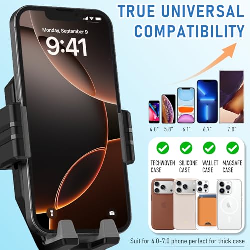 WUITIN Truck Phone Holder Mount,Car Phone Holder,Dashboard Windshield Phone Holder 16.9 inch Long Arm,Super Suction Cup Compatible with Pickup Truck,Commercial Truck and All Phone