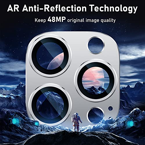 UniqueMe for iPhone 13 Pro/iPhone 13 Pro Max Camera Lens Protector - Silver - color: Silver