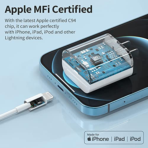 iPhone 14 13 Fast Charger,Fast iPhone Charger[Apple MFi Certified]Lightning - color: White 1Pack 3FT