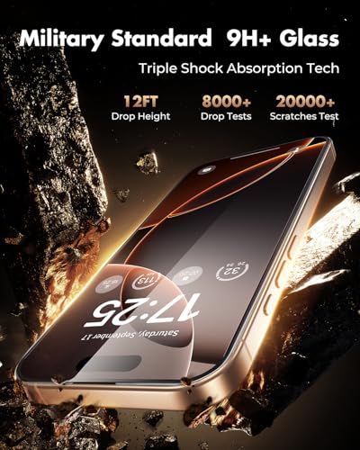 UNBREAKcable 3-Pack Screen Protector for iPhone 16 Pro Max,Tempered Glass | Shatterproof Glass [Easy Install][Auto Dust-Elimination][Bubble-Free][99.99%HD Clear][1:1 Full Coverage] - size: iPhone 16 Pro Max