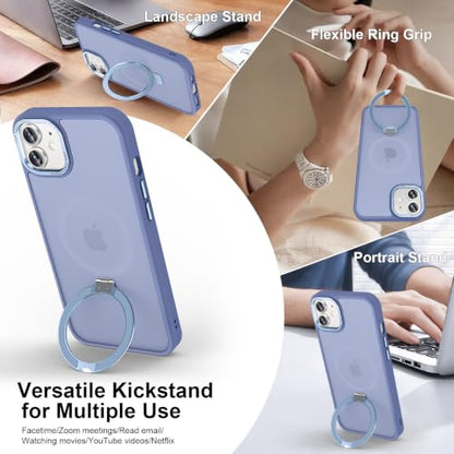 Magnetic for iPhone 12/12 Pro Case with Ring Stand, Sierra Blue - color: Sierra Blue, size: Iphone 12/12 Pro 6.1 inches