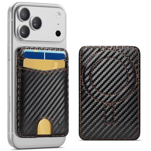 for Magsafe Wallet Magnetic Card Holder RFID Blocking, Carbon Black - color: Carbon Black
