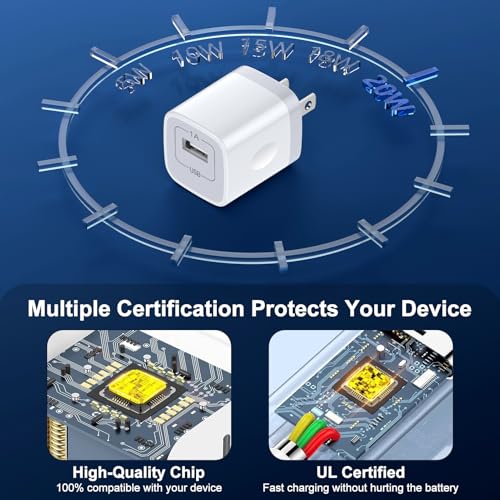 5V 1A Power Adapter Fast Charging Block for Samsung Galaxy A17/A16/A15/A14/S25 Ultra/S25/S24/S23/Z Flip 7 Z Fold 7,Single Port USB C Wall Charger Cube Box Power Adapter Android Phone Wall Plug Outlet - color: White