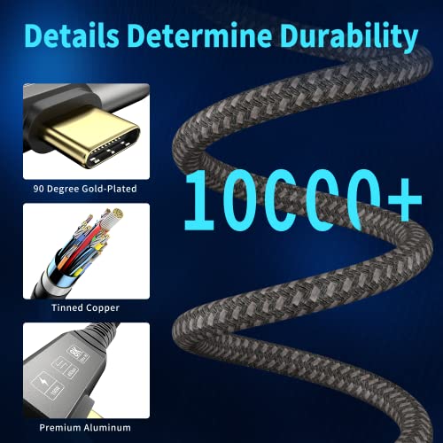 USB4 Cable, with Thunderbolt 4 Cable, 240W Charging, 40 Gbps Data, 8K @ 60Hz HDR, USB C to USB C, 90Degree for Hub, Dock MacBook, M2, M3, Mac SSD (90Degree USB4 40G 240W 1.5M) - size: 90Degree USB4 40G 240W 1.5M