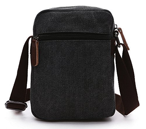 Mini Crossbody Bags for Women and Men - Small Purses and Handbags - Travel Bag - Canvas Shoulder Purse - color: Black