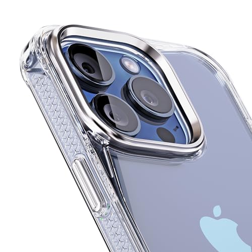 REBEL iPhone 15 Pro Clear Case [Crystal Series Gen-5] Transparent, Dual Anti-Scratch, Non-Yellowing PC, Protective Shockproof Bumpers, Metal Lens & Buttons, 6.1 Inch Phone 2023 (Clear, No Magnet) - color: Crystal Clear, No MagSafe, size: iPhone 15 Pro