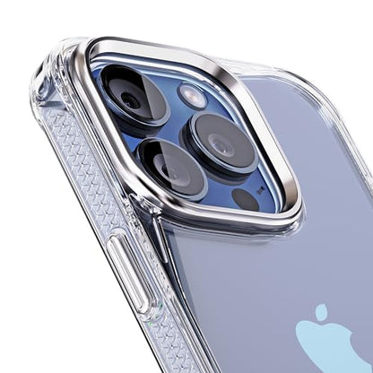 REBEL iPhone 15 Pro Clear Case [Crystal Series Gen-5] Transparent, Dual Anti-Scratch, Non-Yellowing PC, Protective Shockproof Bumpers, Metal Lens & Buttons, 6.1 Inch Phone 2023 (Clear, No Magnet) - color: Crystal Clear, No MagSafe, size: iPhone 15 Pro
