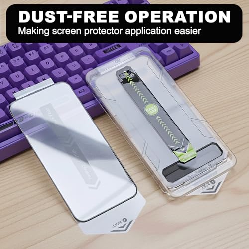 2 Pcs Screen Protector for iPhone 16, Glossy Tempered Glass Screen Protector with Alignment Frame, Anti-Scratch, Bubble Free - color: iPhone 16