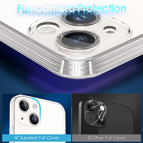 Supdeal Crystal Clear Case for iPhone 14, [Not Yellowing] [Camera Protection] [Military Grade Drop Tested] Transparent Shockproof Protective Soft Silicone Slim Cover, 6.1 inch, Transparent - color: Transparent, size: iPhone 14