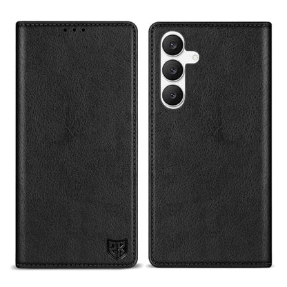 ZZXX for Samsung Galaxy S25 FE Wallet Case with [RFID Blocking] Card Slot Stand Strong Magnetic PU Leather Flip Fold Protective Phone Case for Samsung Galaxy S25 FE Case Wallet(Black-6.7 inch) - color: Black