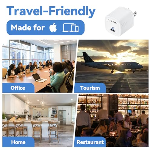 3Pack USB C Block for iPhone 17 Charging, 20W Mini USB C Wall Charger Block - color: ivory white