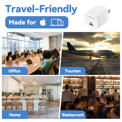 3Pack USB C Block for iPhone 17 Charging, 20W Mini USB C Wall Charger Block - color: ivory white