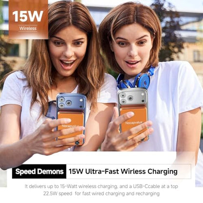 for MagSafe Power Bank 10000mAh, Fast, Magnetic Portable Charger - color: Orange