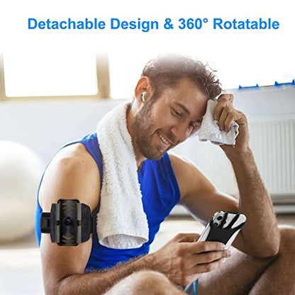 Cell Phone Running Armband - Detachable & 360° Rotatable Universal Cellphone Arm Band for iPhone 17 16 15 14 13 Pro Max Plus Samsung Galaxy Note S24 S23 for Workout Exercising Walking Jogging - color: Black Armband