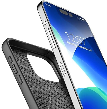 Encased Belt Case for iPhone 15 Pro (2023) Thin Armor Slim Cover with Rotating Phone Holster Clip - Black - size: iPhone 15 Pro