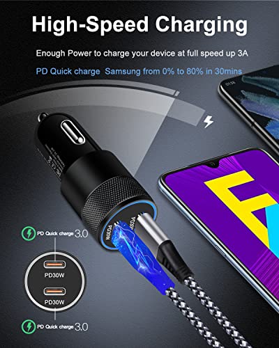 iPhone 17e Car Charger USB C Fast Charge 60w Cigarette Lighter Charger Plug