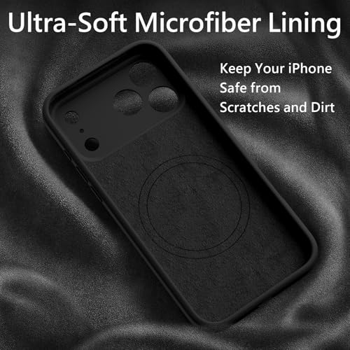 FireNova Magnetic for iPhone 17 Pro Max Case, Compatible with MagSafe, [Integrated Silicone Camera Control Button] [Camera Protection] Anti-Scratch Microfiber Lining Phone Case, 6.9", Black - color: Black, size: Iphone 17 Pro Max