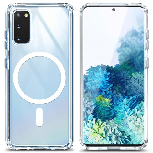 YZB Magnetic for Samsung Galaxy S20 & S20 5G Case, Clear | Compatible with MagSafe | Slim Fit Lightweight Shockproof, Military-Grade Protection, Yellowing Resistant Scratch-Resistant Back - color: Crystal Clear, size: Galaxy S20