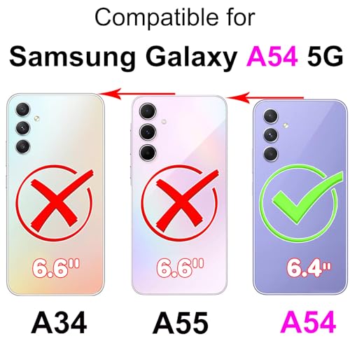 Wallet Case for Samsung Galaxy A54 5G, Pink Girl | Women Flip Folio Cover, Embossed PU Leather, Stand, Credit Card Holders Slots, Wrist Strap - color: 9