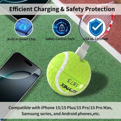Mini Portable Charger USB C Power Bank 2000mAh Phone Charger Battery Pack Compatible with iPhone 17/17 Air/17 Pro/17 Pro Max/16/16 Plus/16 Pro/16 Pro Max/15 Series, Galaxy Series, Android etc - color: Tennis
