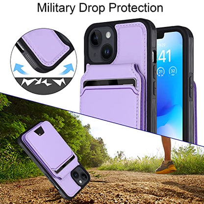 iCoverCase Wallet Case for iPhone 13 Pro Max/12 Pro Max Compatible with MagSafe, Magnetic Detachable Card Slots Holder PU Leather Kickstand Wireless Charging Case 6.7 Inch (Clove Purple) - color: Clove Purple