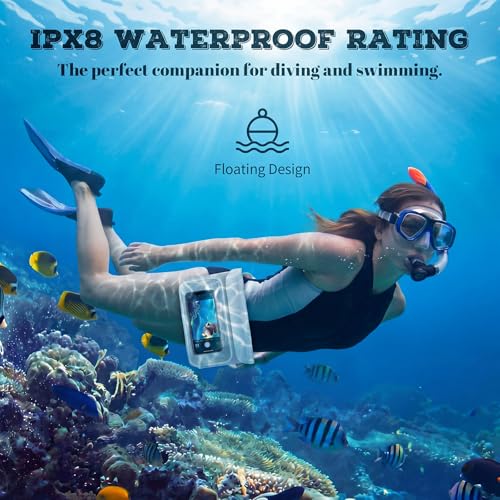 Ipx8 Waterproof Fanny Pack, 1 Pack Floating Waterproof Phone Pouch Touchscreen Dry Bag with Adjustable Waist Strap for Beach, Swimming, Kayaking, Boating, Fits Phones up to 8.5"(White) - color: White
