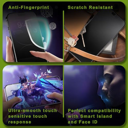 Matte Privacy Glass Screen Protector for iPhone 14 Pro/15/16