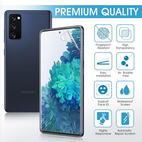 3 Pack TPU Screen Protector for Samsung Galaxy S20 FE, Self-Healing HD Flexible Hydrogel Film Compatible with Galaxy S20 FE 6.5", Support Fingerprint Unlock, Scratch-Resistant, Bubble Free - size: Samsung Galaxy S20 FE