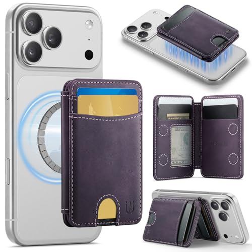 for Magsafe Wallet Magnetic RFID Blocking Card Holders, Retro Purple - color: Retro Purple