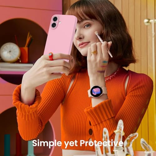 Compatible with iPhone 16 Plus Case, Liquid Silicone Upgrade [Camera Protection] [Soft Anti-Scratch Microfiber Lining] Shockproof Phone Case (Pink) - color: Pink, size: iPhone 16 Plus