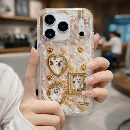 Our Furry Friend Forever, Personalized Clear Phone Case, Gift for Dog Lovers Custom Pet Dog Cat Name Breed Protective Cover Accessories Unique Birthday for Women Men Mom Dad
