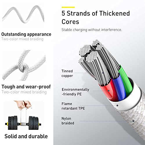Car CarPlay USB A to USB C Woven Cable for iPhone 17 Air 16 15 Pro Max-3 Ft - color: White, size: 3.3 Feet, style: Braided-Cable