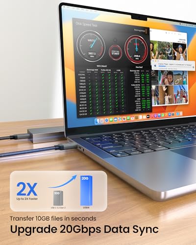 Silkland USB 4 Cable Long, 20Gbps Data Transfer, 5K/4K@60Hz, 240W, 16.5FT/5M - size: 16.5ft