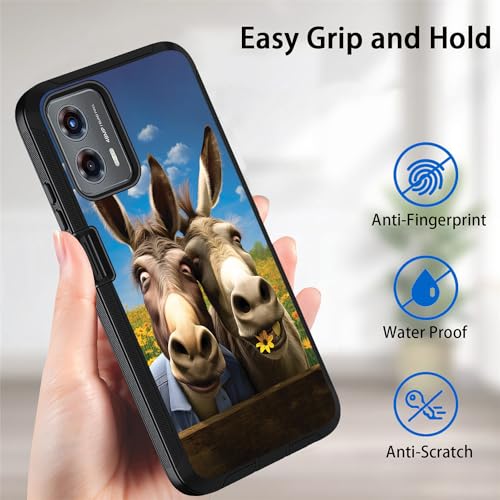 for Moto G 5G 2024/Moto G Play 5G 2024 Case, Military Grade Heavy Duty [3-Layer] Dustproof Shockproof Full-Body Protective Case for Motorola Moto G 5G 2024, Funny Donkey - color: Funny Donkey