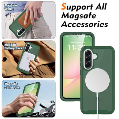Magnetic Phone Case for Samsung Galaxy A57 5G, Army Green - color: Army Green
