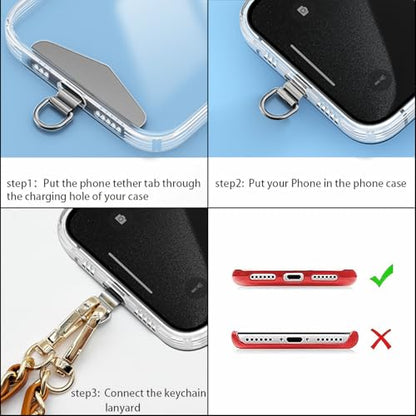 TENOC Universal Metal Phone Wrist Strap/Crossbody Chain - color: C-brown