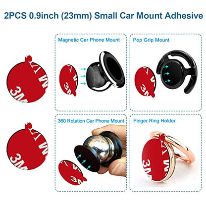 volport Extra Tape Super Sticky Adhesive Replacement and Phone Magnet Sticker Disc for Reusing Grip Stand Socket Base, Circle Double Sided Car Mount Holder Strong Glue Pads Round Magic Metal Plate
