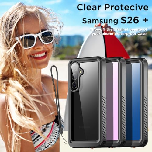 AICase for Samsung Galaxy S26 Plus Case Waterproof, Clear Water Proof Shockproof Snowproof Dustproof Full Body Rugged Transparent Underwater Phone Case for Galaxy S26 Plus Built-in Screen Protector - size: S26 PLUS